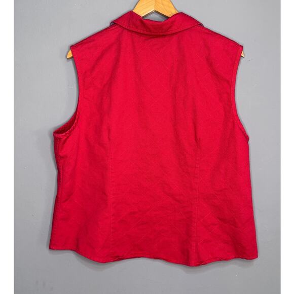 Talbots Women's Snap Front Sleeveless vintage Collard Vest Size: Large - Picture 3 of 3
